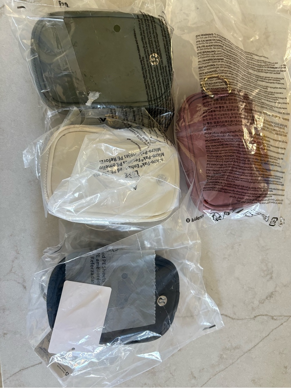 Lululemon NWT Set of 4 Small Zip Nano Pouches - Bundle Set
